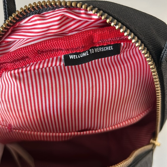 Herschel Nova Black Mini Backpack front zip pocket top zip top handle - Picture 13 of 14